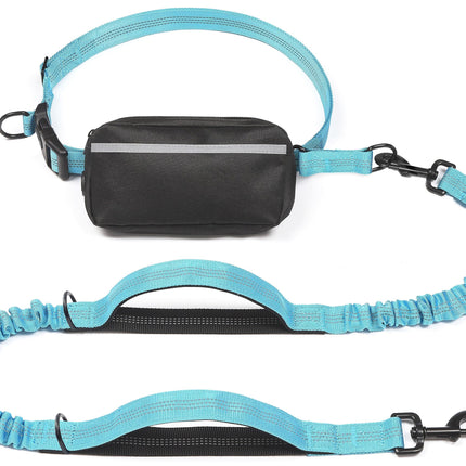 Hands-Free Dog Leash Set with Waist Belt and Storage Pouch