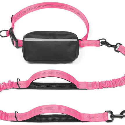 Hands-Free Dog Leash Set with Waist Belt and Storage Pouch