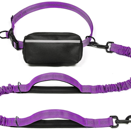 Hands-Free Dog Leash Set with Waist Belt and Storage Pouch