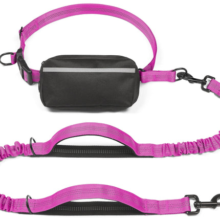 Hands-Free Dog Leash Set with Waist Belt and Storage Pouch