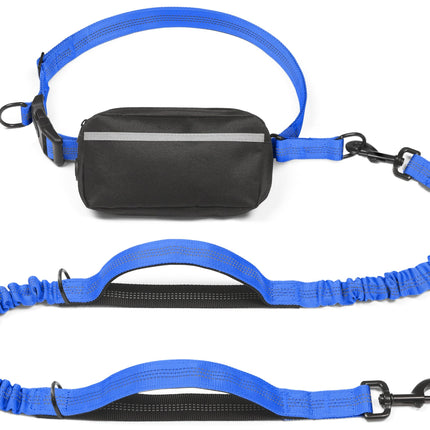 Hands-Free Dog Leash Set with Waist Belt and Storage Pouch