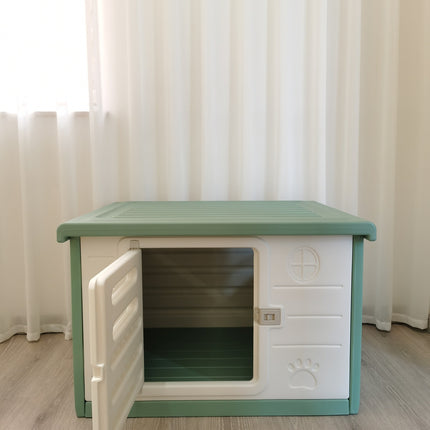 YES4PETS Medium Plastic Pet Dog Puppy Cat House Kennel Green