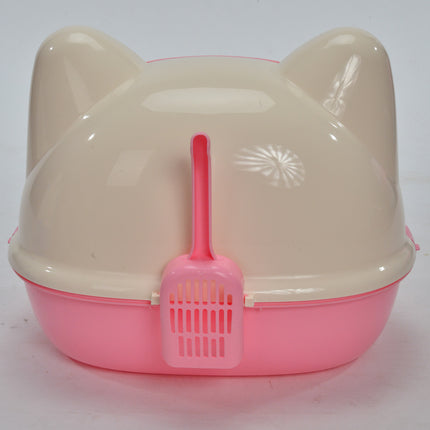 YES4PETS Large Hooded Cat Toilet Litter Box Tray House With Scoop Pink