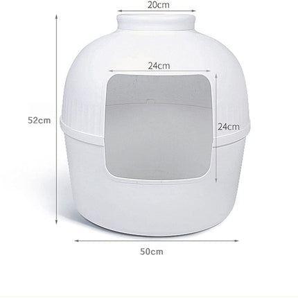YES4PETS Multifunctional Cat Litter Box Pet Cat House Semi-Enclosed Brown