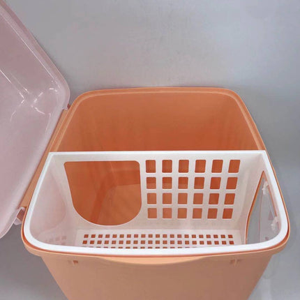 YES4PETS XL Portable Hooded Cat Toilet Litter Box Tray House with Handle and Scoop Brown