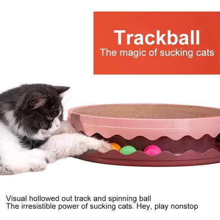 Cat Scratcher Turntable Toy Large Round Corrugated Board Nest Scratch Resistant - Blue