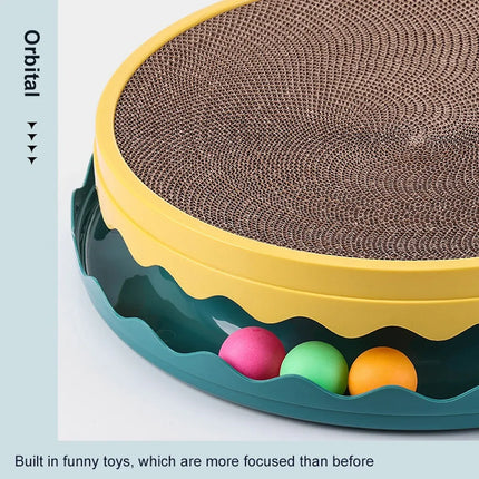 Cat Scratcher Turntable Toy Large Round Corrugated Board Nest Scratch Resistant - Pink