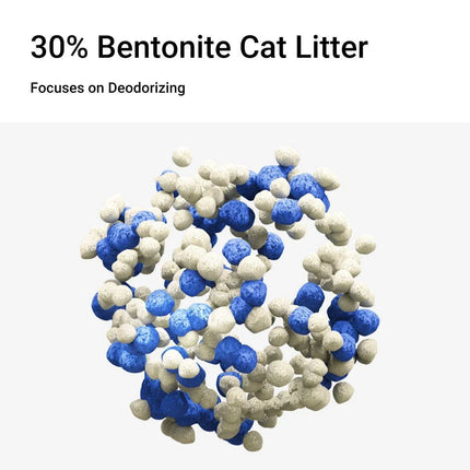 2.4kg Mixed Crushed Bentonite Tofu Cat Litter Cat Litter Deodorant Cat Supplies - 2.4kg*1