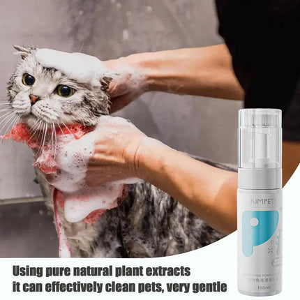 150ml Pet Dry Cleaning Foam Free Clear Body Wash Mousse for Dogs and Cats