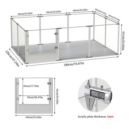 10-Piece Large Thicken Acrylic Dog Playpen Puppy Birth Fence with Waterproof Mat
