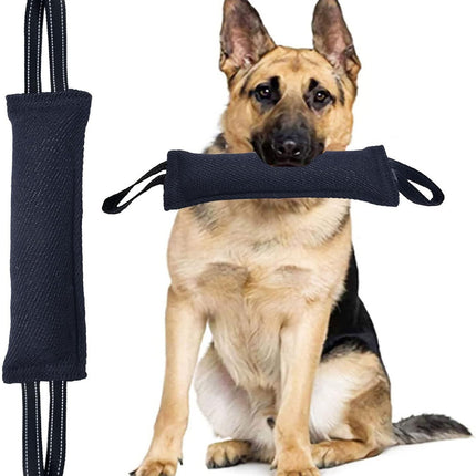 Black Durable 2-Pack Tug-of-War Dog Training Toy - Tear-Resistant, Safe & Interactive for All Breeds