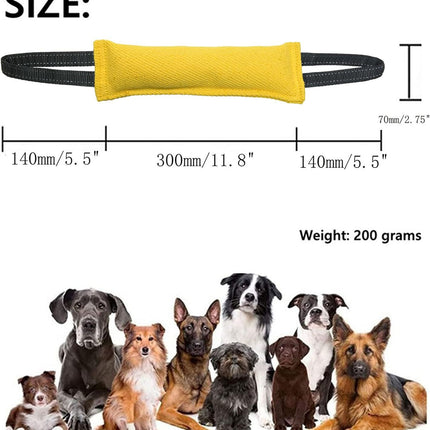 Black Durable 2-Pack Tug-of-War Dog Training Toy - Tear-Resistant, Safe & Interactive for All Breeds