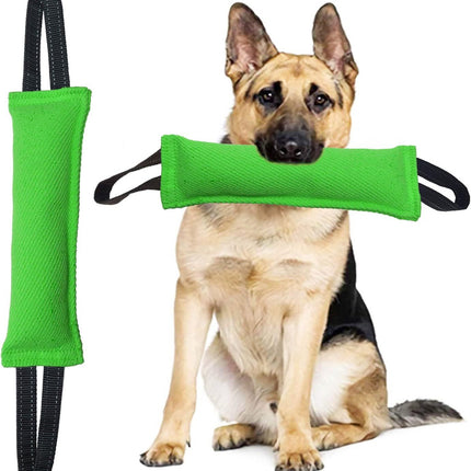 Green Durable 2-Pack Tug-of-War Dog Training Toy - Tear-Resistant, Safe & Interactive for All Breeds