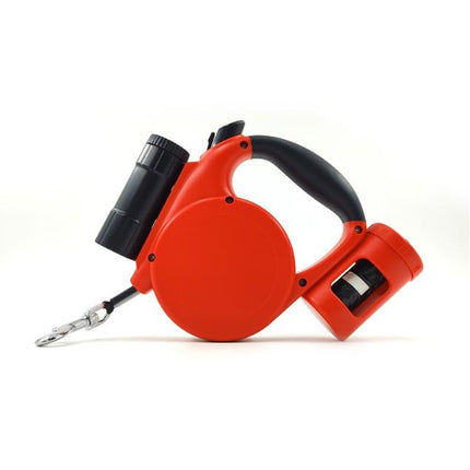 Blue 3-in-1 Retractable Dog Leash with LED Flashlight