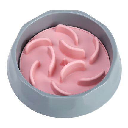 Pink Slow Feeder Bowl Set