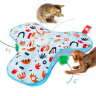 Blue Interactive Cat Toys Rechargeable,Moving Concealed Feathers,Real Mouse Squeaky,Touch Activated Cat Kitten Toy Exercise Toys for Indoor Bored Adult Cats