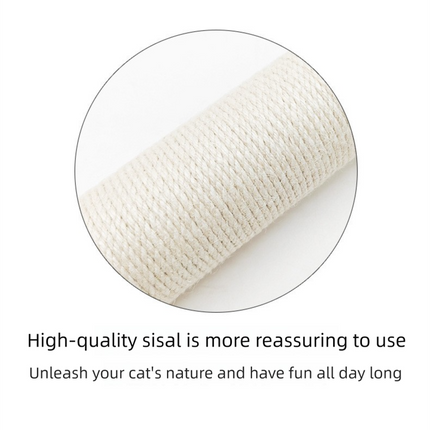 Grey Cat Climbing Frame with Sisal Scratching Post, Integrated Resting Platform and Hanging Pom-Pom Toys – Sturdy Floor Standing Cat Tree for Scratching, Climbing and Relaxation