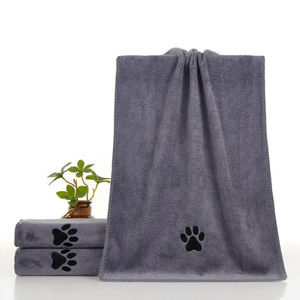 Pet Drying Towel – Quick Dry Super Absorbent Microfiber Bath Towel with Paw Print Design