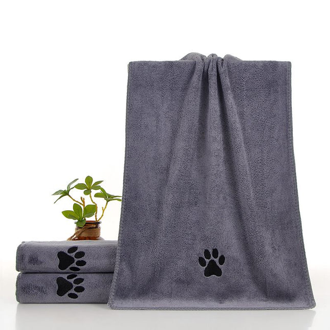 Pet Drying Towel – Quick Dry Super Absorbent Microfiber Bath Towel with Paw Print Design