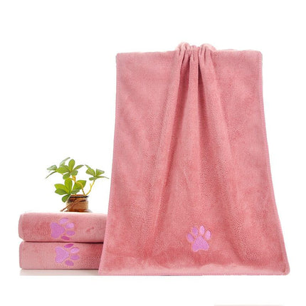 Pet Drying Towel – Quick Dry Super Absorbent Microfiber Bath Towel with Paw Print Design