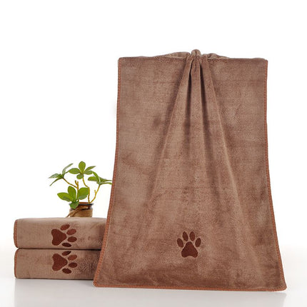 Pet Drying Towel – Quick Dry Super Absorbent Microfiber Bath Towel with Paw Print Design