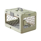 Green Collapsible Pet Carrier Crate - Foldable Travel Airline Dog & Cat Kennel with Transparent Windows