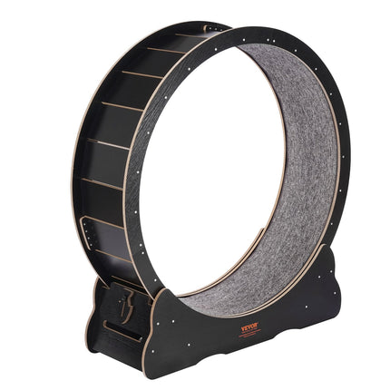 Wooden Cat Exercise Wheel, 43.3" Large Cat Treadmill Wheel for Indoor Cats, Cat Running Wheel with Detachable Carpet & Cat Teaser for Running/Walking/Training, Suitable for Most Cats