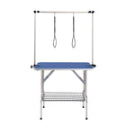 Pet Grooming Table Two Arms with Clamp, 915 x 610mm Dog Grooming Station, Foldable Pets Grooming Stand for Medium and Small Dogs, Free Two No Sit Haunch Holder with Grooming Loop, Bearing 150kg