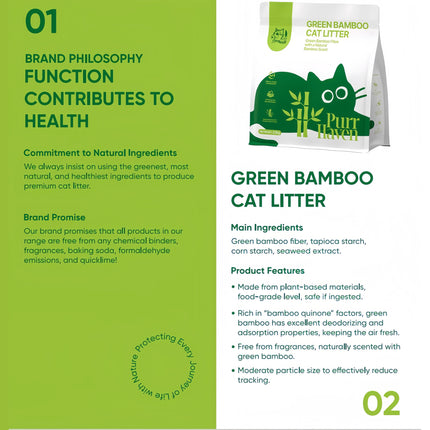 PurrHaven Bamboo Clumping Cat & Kitty Litter, 15kg (6 Pack),Dust Free,Natural Flusable,Easy to Clean,Odour Neutraliser,Rapid Liquid Absorption,Non-Toxic Formula